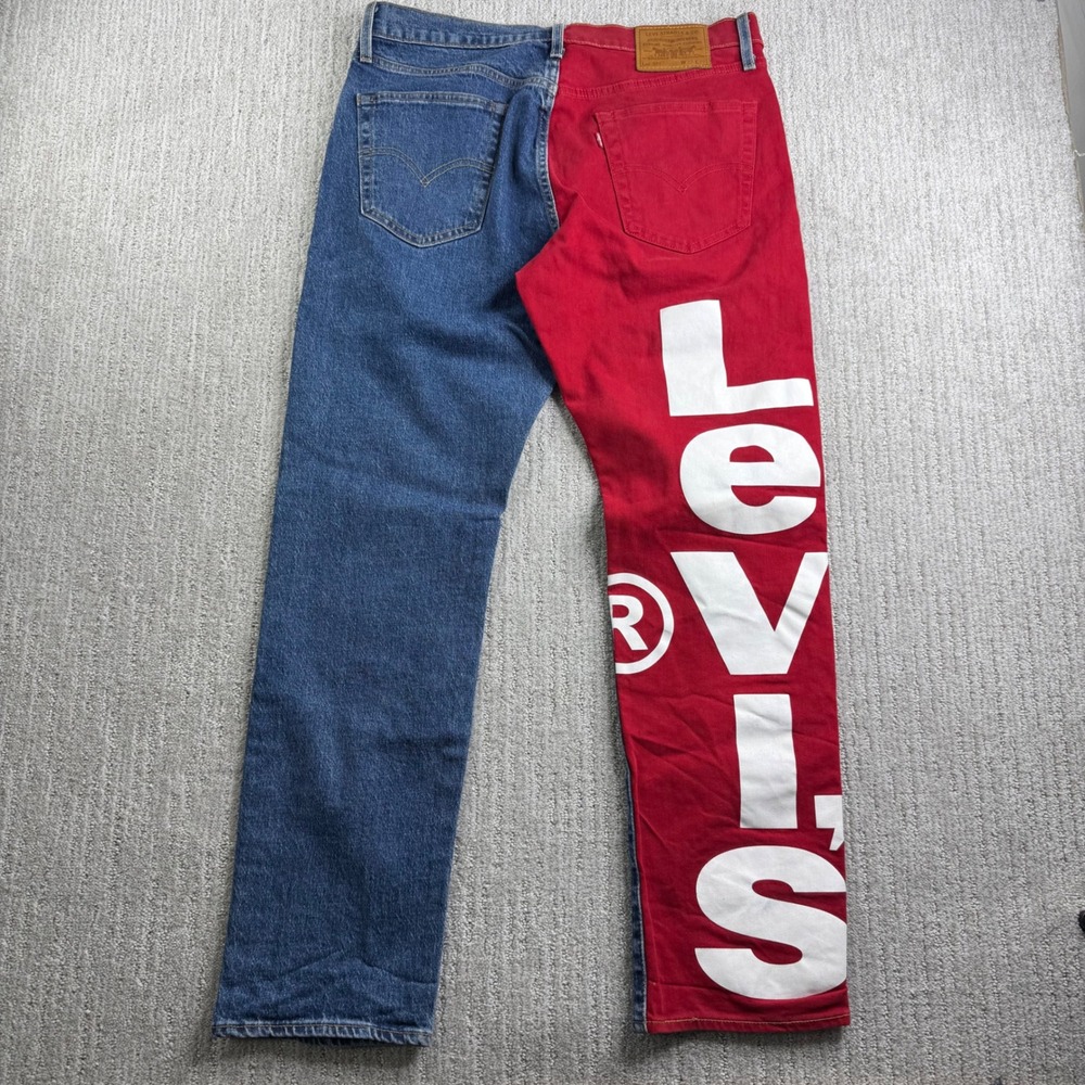 Levis 541 Athletic Taper Colorblock Red Blue Denim Jeans Mens Size 33x32 Premium